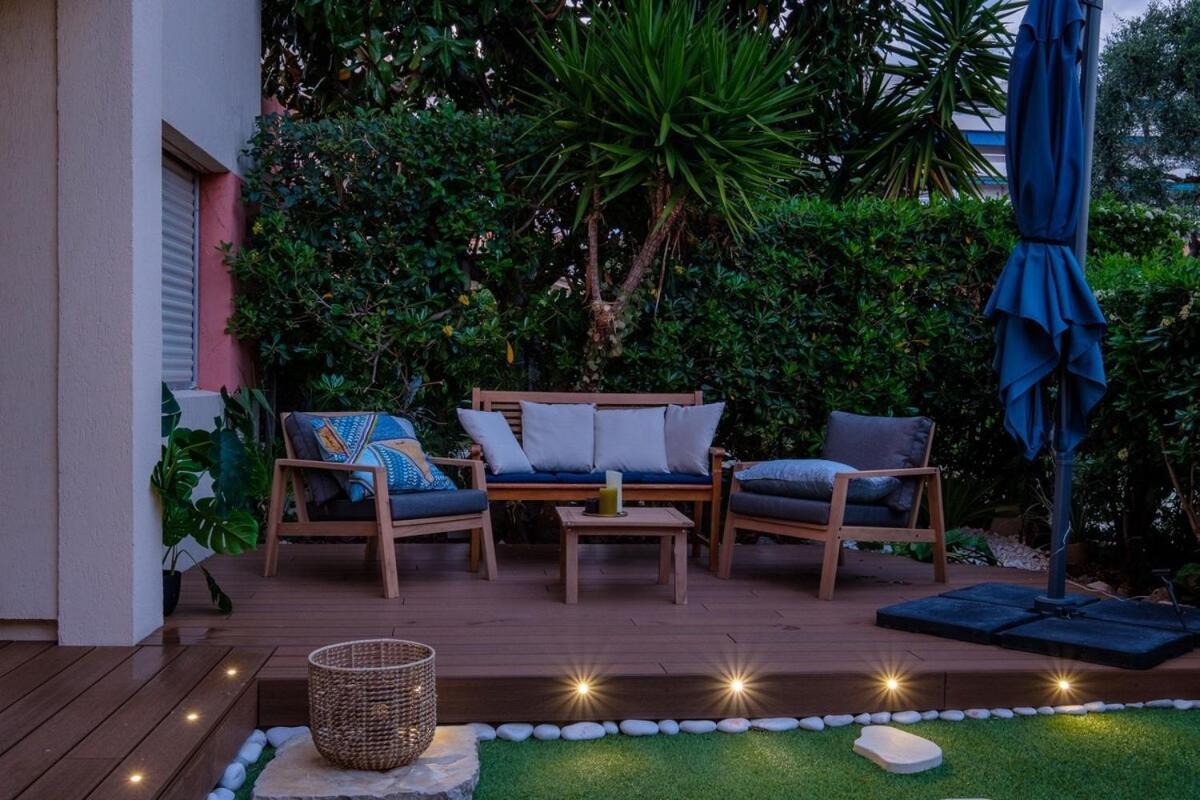 Le Riviera - Plage - Terrasse - Parking - Arrivée Autonome Cagnes-sur-Mer Exterior foto